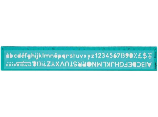 Trace lettre 30 cm hauteur de caractère: 8 mm Vert transparent MAPED