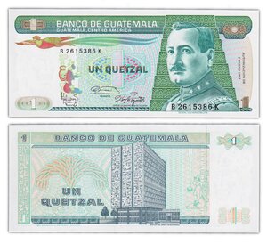 Billet de Collection 1 quetzal 1987 Guatemala - Neuf - P66