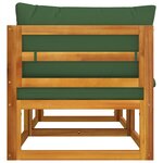 vidaXL Canapés d'angle sectionnels 2 Pièces coussins verts Bois acacia