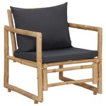 vidaXL Salon de jardin 4 Pièces avec coussins Bambou