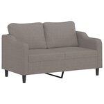 vidaXL Canapé 2 places avec oreillers décoratifs taupe 140 cm tissu