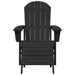 Chaises Adirondack vidaXL avec Reposes-Pieds 2 Pièces Noir HDPE