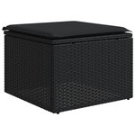 vidaXL Salon de jardin 7 Pièces avec coussins noir résine tressée