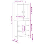 vidaXL Buffet haut Noir 69 5x34x180 cm Bois d'ingénierie