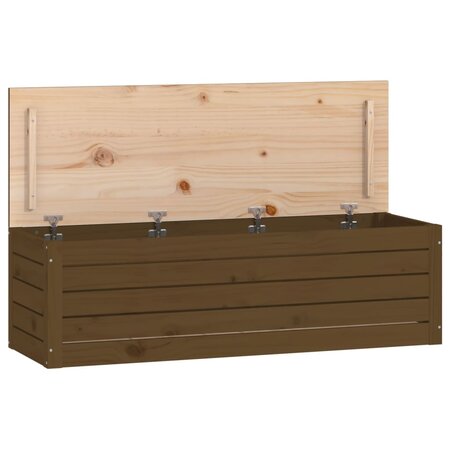 vidaXL Boîte de rangement Marron miel 109x36 5x33 cm Bois massif pin