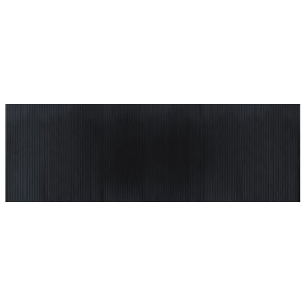 vidaXL Tapis rectangulaire noir 100x300 cm bambou