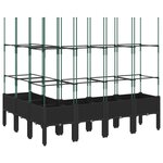 vidaXL Jardinière avec treillis noir 160x120x142 5 cm PP