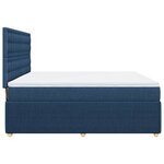 vidaXL Sommier à lattes de lit avec matelas Bleu 180x200 cm Tissu