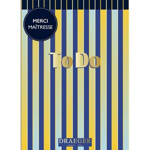 Bloc-notes To Do List Pour Maîtresse - 13x18 Cm - 100 Pages - Rayures Bleu Et Jaune - Draeger paris