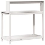 vidaXL Table de rempotage avec étagères blanc bois massif de pin