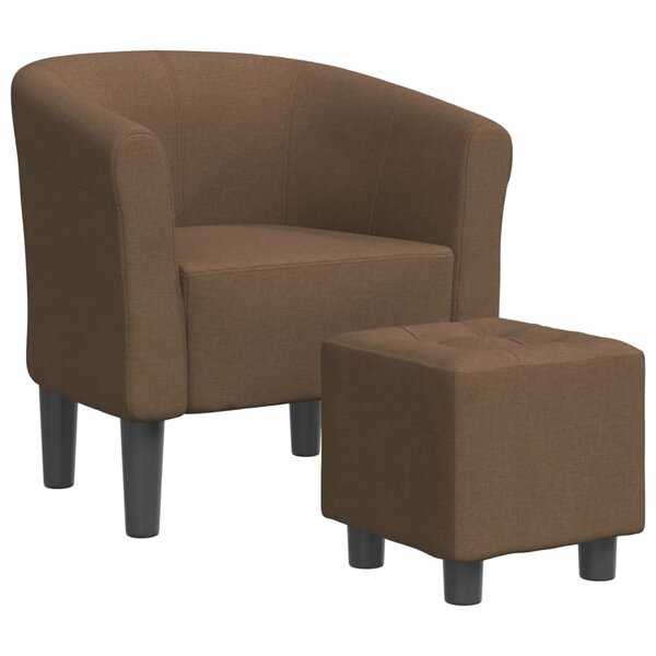 vidaXL Chaise cabriolet avec repose-pied marron tissu