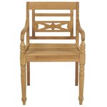 vidaXL Chaises Batavia avec coussins lot de 4 Bois de teck solide