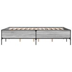 vidaXL Cadre de lit sonoma gris 120x200 cm bois d'ingénierie et métal
