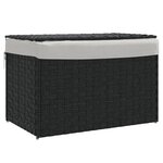 vidaXL Panier à linge avec couvercle noir 55 5x35x34 cm résine tressée