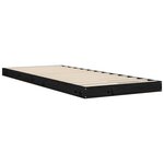 vidaXL Cadre de lit noir 75x190 cm petit simple bois massif de pin