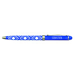 Stylo fin en métal laqué bleu - Sébastien