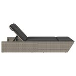 vidaXL Chaise longue double avec coussins gris résine tressée