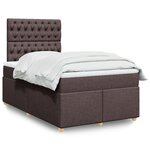 vidaXL Sommier à lattes de lit et matelas marron foncé 120x190cm tissu
