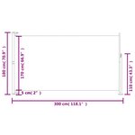 vidaXL Auvent latéral rétractable de patio 180x300 cm Gris