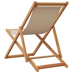 vidaXL Chaises de plage pliantes lot de 2 beige tissu et bois massif