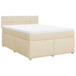 vidaXL Sommier à lattes de lit avec matelas Crème 140x190 cm Tissu