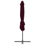 vidaXL Parasol déporté avec mât en acier Rouge bordeaux 250x250 cm