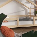 Lit cabane enfant LUCKY 90 x 180 bois naturel