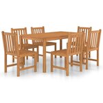 vidaXL Ensemble à manger de jardin 7 Pièces Bois de teck solide