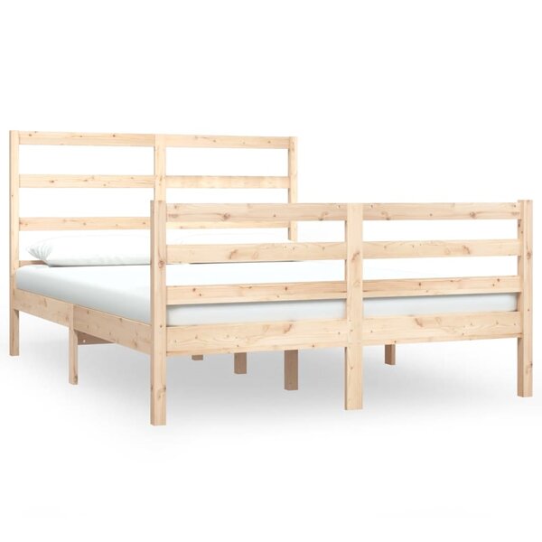 vidaXL Cadre de lit Bois de pin massif 140x190 cm