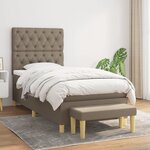 vidaXL Sommier à lattes de lit avec matelas Taupe 80x200 cm Tissu