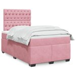 vidaXL Sommier à lattes de lit avec matelas Rose 120x200 cm Velours