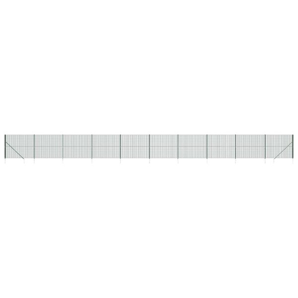 vidaXL Clôture en treillis métallique et piquet d'ancrage vert 1 4x25m