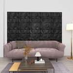 vidaXL Panneaux muraux 3D 48 Pièces 50x50 cm Noir diamant 12 m²