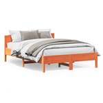 vidaXL Cadre de lit sans matelas cire marron 160x200cm bois pin massif