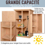 Armoire abri de jardin remise pour outils bois de sapin pré-huilé toit bitumé incliné - grande porte verrouillable loquet - 2 étagères - dim. 75l x 56l x 115h cm
