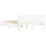 vidaXL Cadre de lit avec tête de lit et LED blanc 150x200 cm