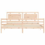 vidaXL Cadre de lit avec tête de lit 200x200 cm bois massif