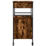 vidaXL Chariot de cuisine chêne fumé 56x43x89 5 cm bois d'ingénierie