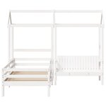 vidaXL Ensemble de lit et de banc avec toit 90x200 cm bois pin massif
