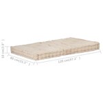 vidaXL Coussin de plancher de palette Coton 120x80x10 cm Beige