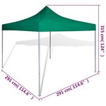 vidaXL Tente pliable verte 3 x 3 m