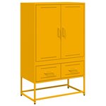vidaXL Buffet haut jaune moutarde 68x39x111 5 cm acier laminé à froid