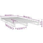 vidaXL Lit de palette blanc 100x200 cm bois de pin massif