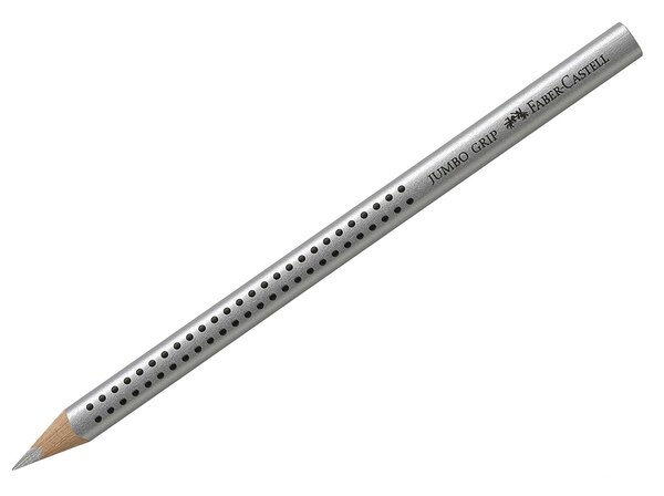 Crayon de Couleur JUMBO GRIP Mine 3,8 mm Triangulaire Argent FABER-CASTELL