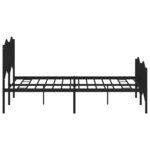 vidaXL Cadre de lit métal avec tête de lit/pied de lit noir 140x190 cm