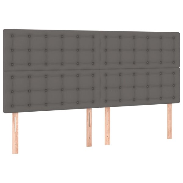 vidaXL Têtes de lit 4 Pièces Gris 90x5x78/88 cm Similicuir
