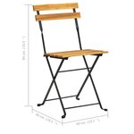 vidaXL Chaises pliables de jardin 2 Pièces Acier et bois d'acacia solide