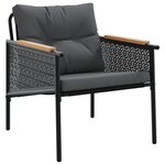 vidaXL Ensemble de meubles de balcon avec coussins 5 Pièces noir acier