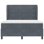 Lit sommier avec matelas vidaXL Gris foncé 160x200 cm Velours