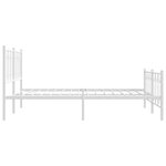 vidaXL Cadre de lit métal avec tête de lit/pied de lit blanc 150x200cm